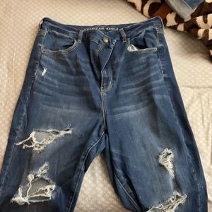 American eagle skinny ripped jeans . High waisted